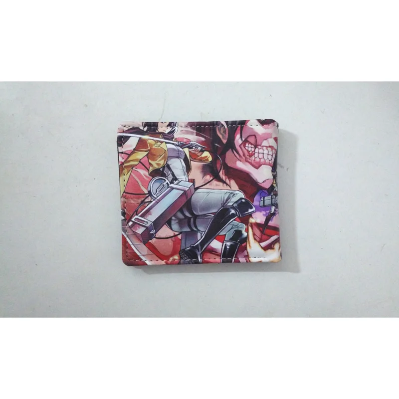 Короткий кошелек с рисунком из аниме атака на Титанов|folding wallet|quality walletpu purse |