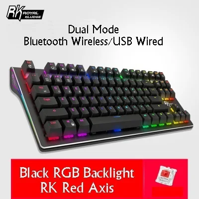 Белый Royal Kludge RK G87 двойной режим Bluetooth беспроводной/USB Проводная RGB подсветка перезаряжаемая Механическая игровая клавиатура RK/Cherry Axis - Цвет: Белый