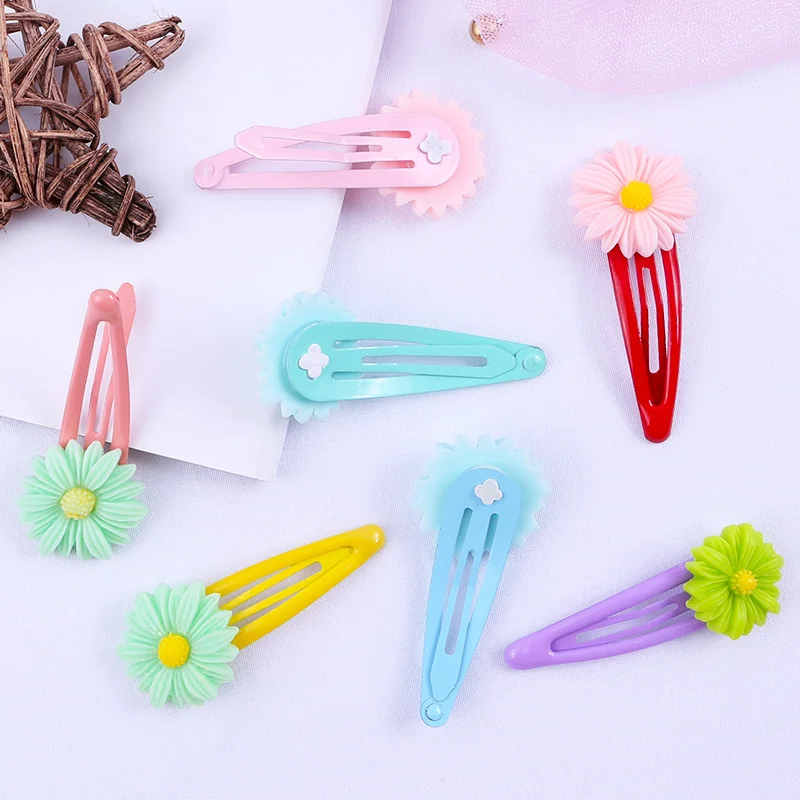 

14PCS 5.5cm Mix Color Barrette Baby Hair Clip Flower Solid Cartoon Handmade Resin Children Hairpin Girl Hair Clip Accessories