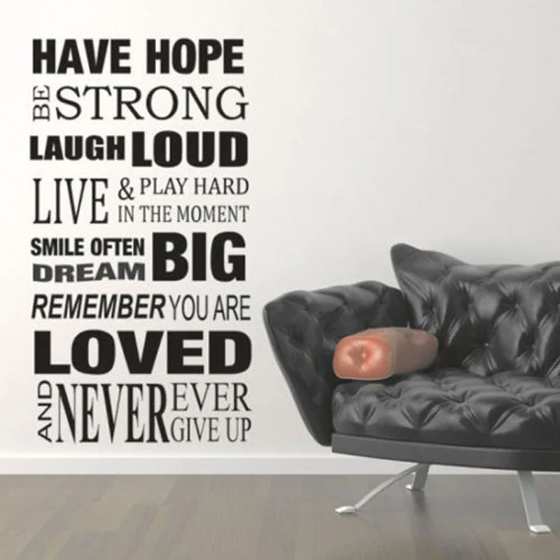 HOPE be strong NEVER GIVE UP-Art Виниловые Вдохновляющие Слова для дома надпись цитата на стену