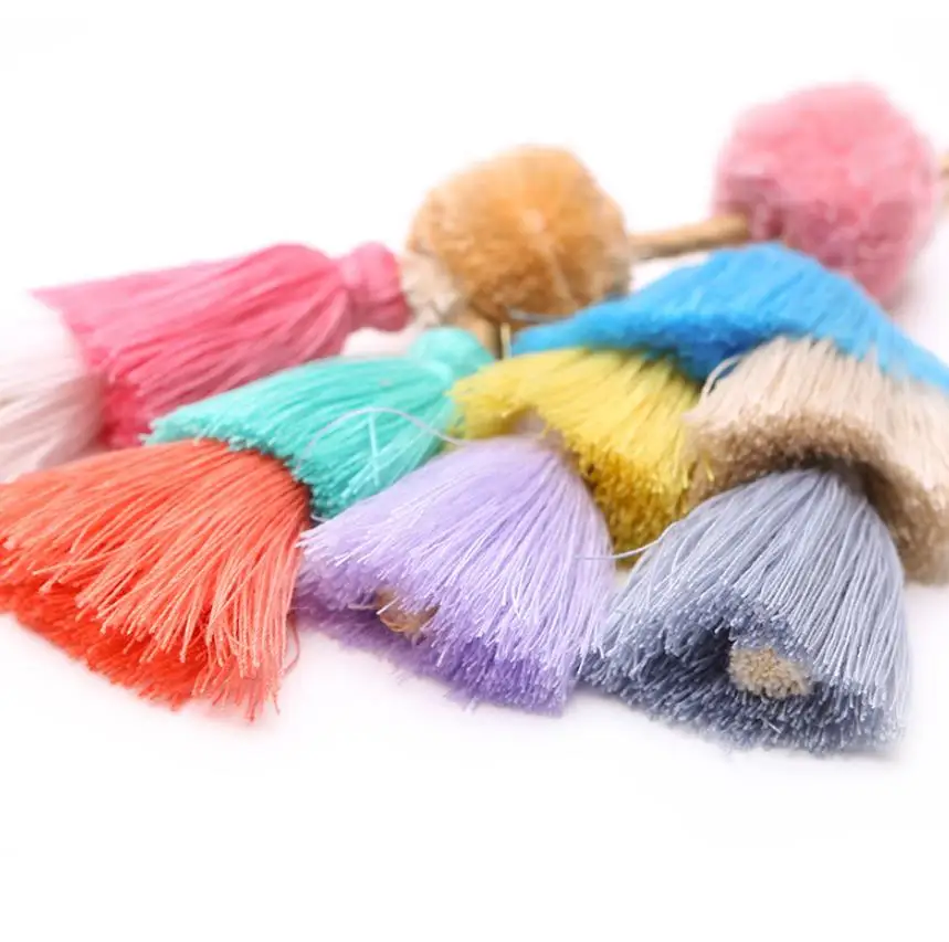 Colorful Bohemian Pompons Layered Tassel Bag Pendant Hanging Decoration Key Chain Fashion Ring Jewelry Women Gift | Украшения и