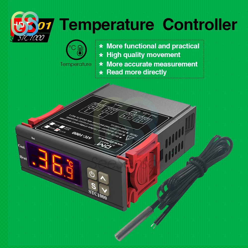 STC-1000 DC 12 V-72 V светодиодный цифровой Температура контроллер терморегулятор Термостат с нагревателем и охладителем для инкубатора