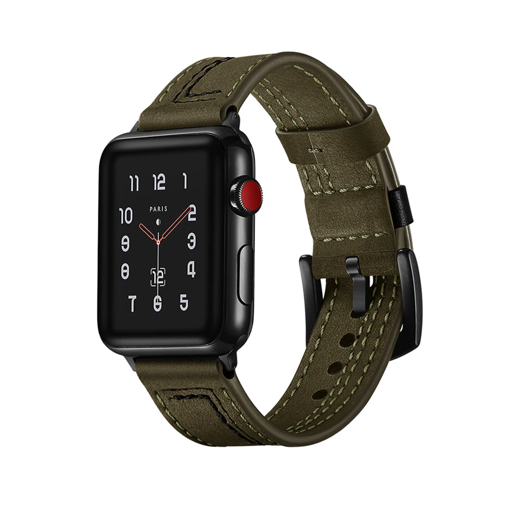 Ремешок кожаный для Apple watch band 44 мм 40 42 мм/38 браслет из натуральной кожи наручных