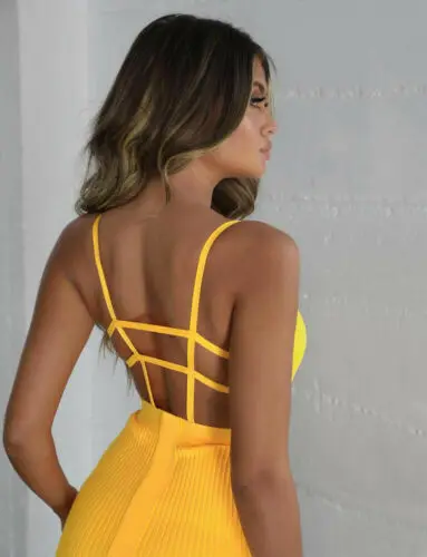 Сексуальное женское летнее платье Бандажное облегающее вечернее короткое