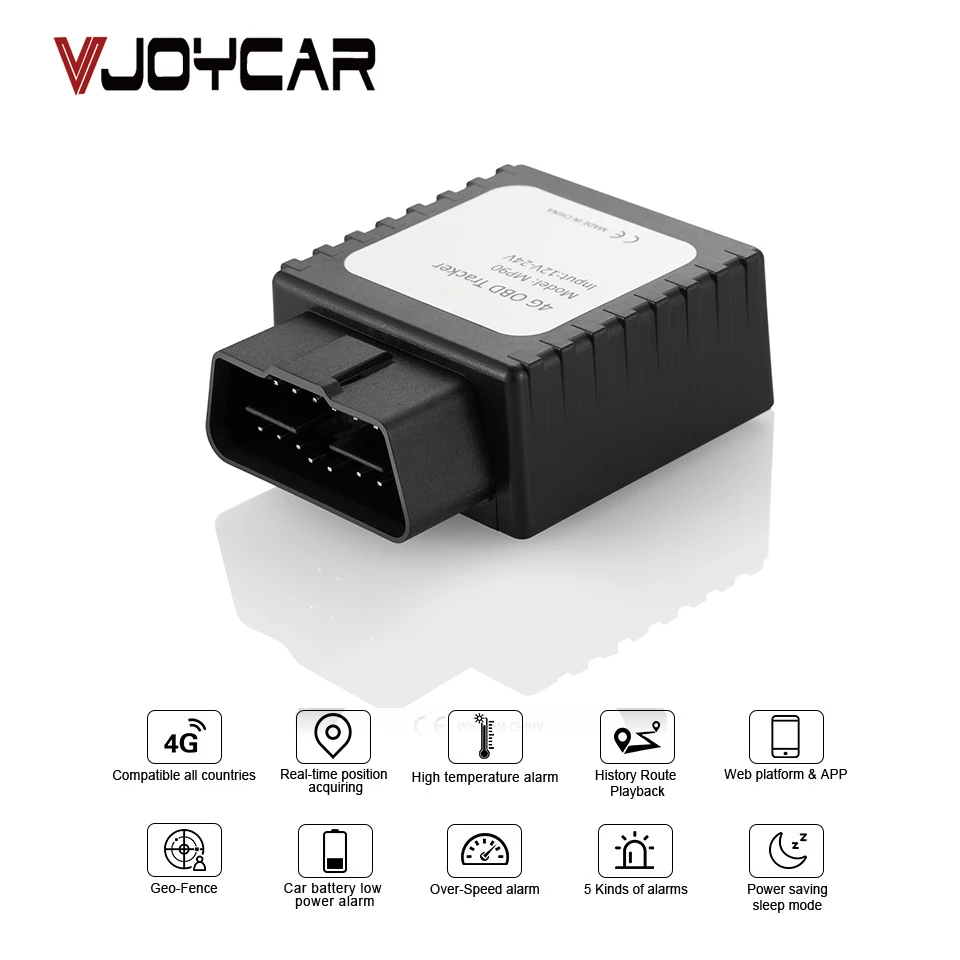 

VJOYCAR MP90 4G GPS Tracker Car Mini GPS Locator OBD II 12-24V Connector Vehicle Real Time Tracking Voice Monitor Speed Alert