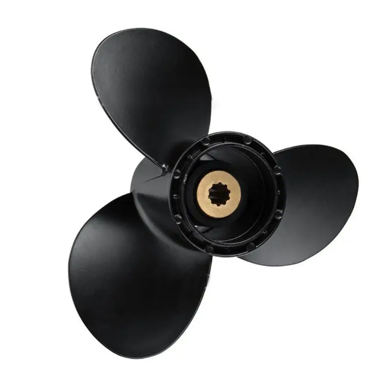 

Balck Aluminum Boat Outboard Propeller for Suzuki 9.9-15HP Black 3 Blades 10 Spline Tooth 9 1/4 x 11