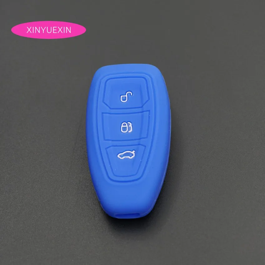 Xinyuexin Silicone Car Key Cover FOB Case For Ford Kuga Focus 3 Ecosport Fiesta Remote Car-styling Interior Accessories | Автомобили и
