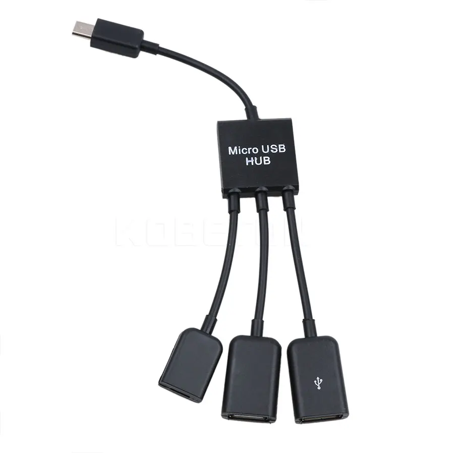 KEBETEME оптовая продажа 3 в 1 штекер гнездо двойной микро USB 2 0 хост OTG концентратор