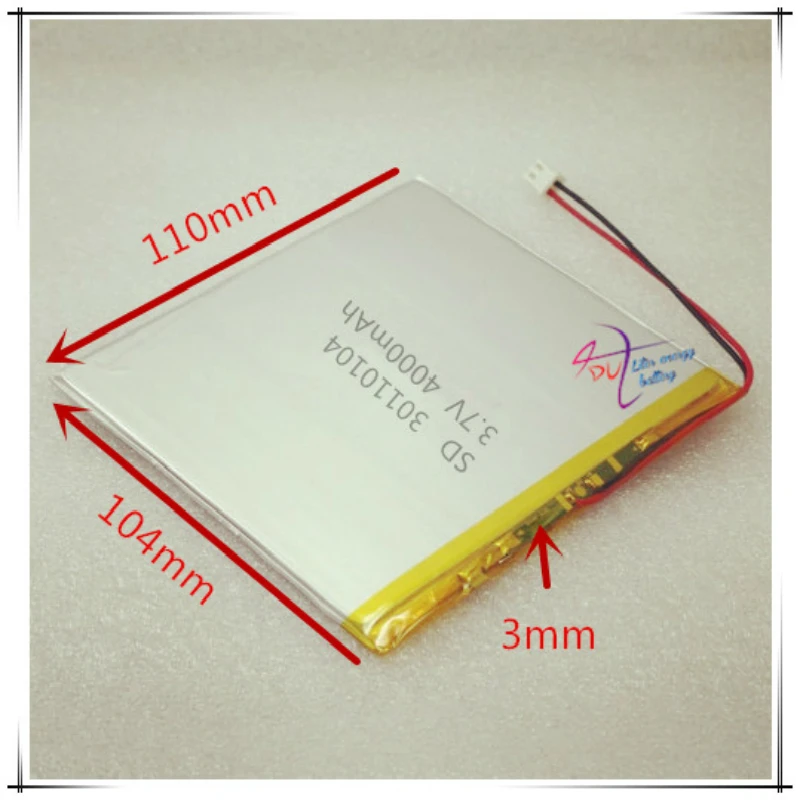 XHR 2P 2 54 4000mAh 3 7 V плоская литий полимерная батарея 30110104 30110105|battery battery battery|battery polymer