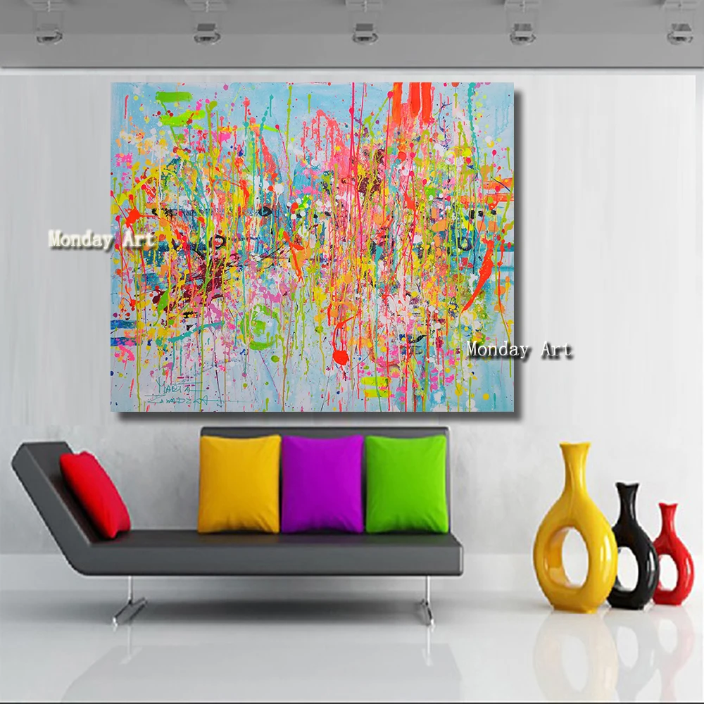 

hand painted abstract painting canvas modern acrylic Graffiti paintings handmade large canvas wall art picture for living room