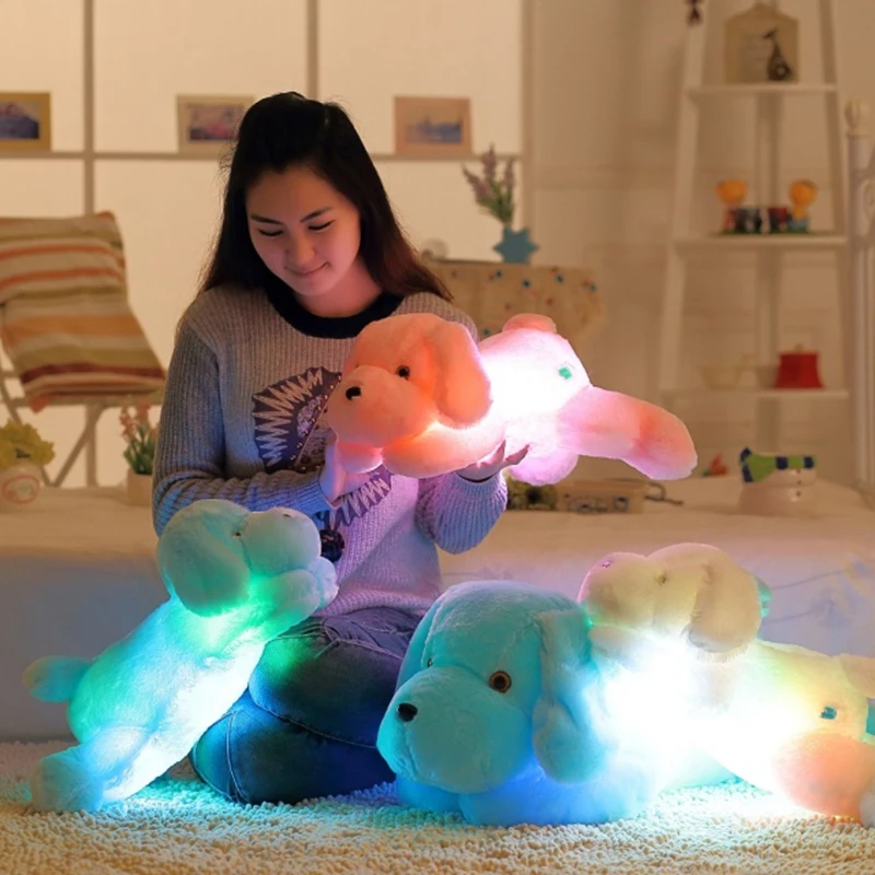 50 см светящаяся собака плюшевая кукла красочные светодиодные светящиеся собаки