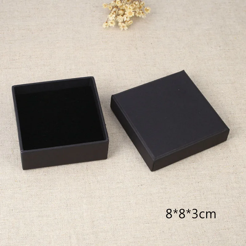 8x8x3cm OEM коробка для колец, коробка для украшений, органайзер, обручальное кольцо для сережек, ожерелья, браслетов, дисплей, Подарочная коробка, держатель, черный дисплей для ювелирных изделий - Цвет: 8x8x3cm