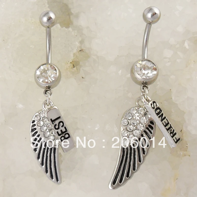 Бесплатная доставка! Оптовая продажа &quotлучший друг&quot пупок живота Штанга