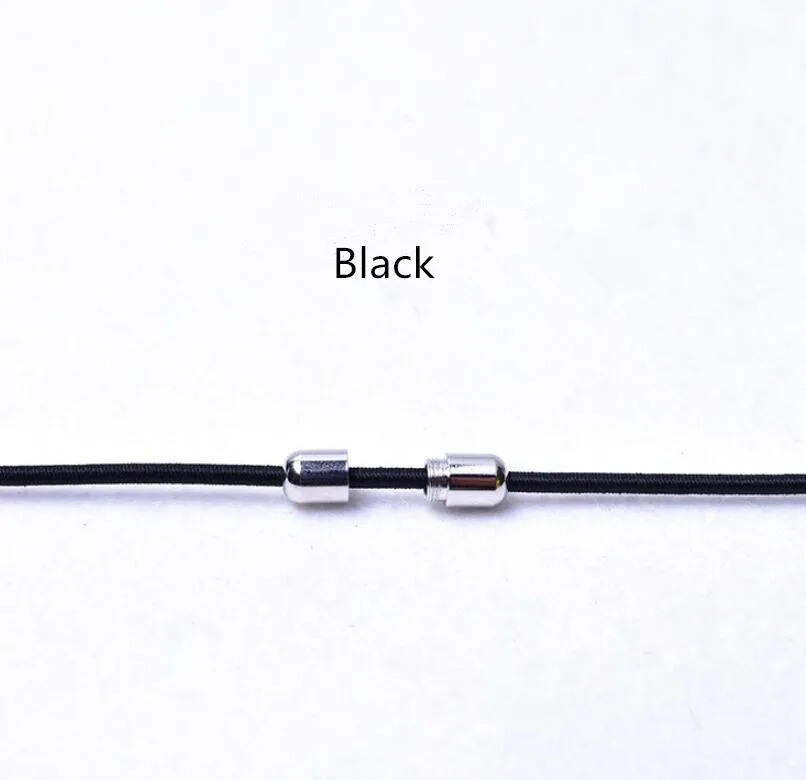 one pair black Горячая шнурки без галстука эластичные металлические фиксирующие круглые шнурки для ботинок дети взрослые кроссовки быстрые шнурки - Цвет: one pair black