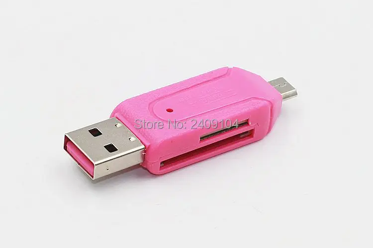 SZAICHGSI оптовая продажа 100 шт. 2 в 1 USB OTG кардридер Micro TF/SD удлинитель для телефона