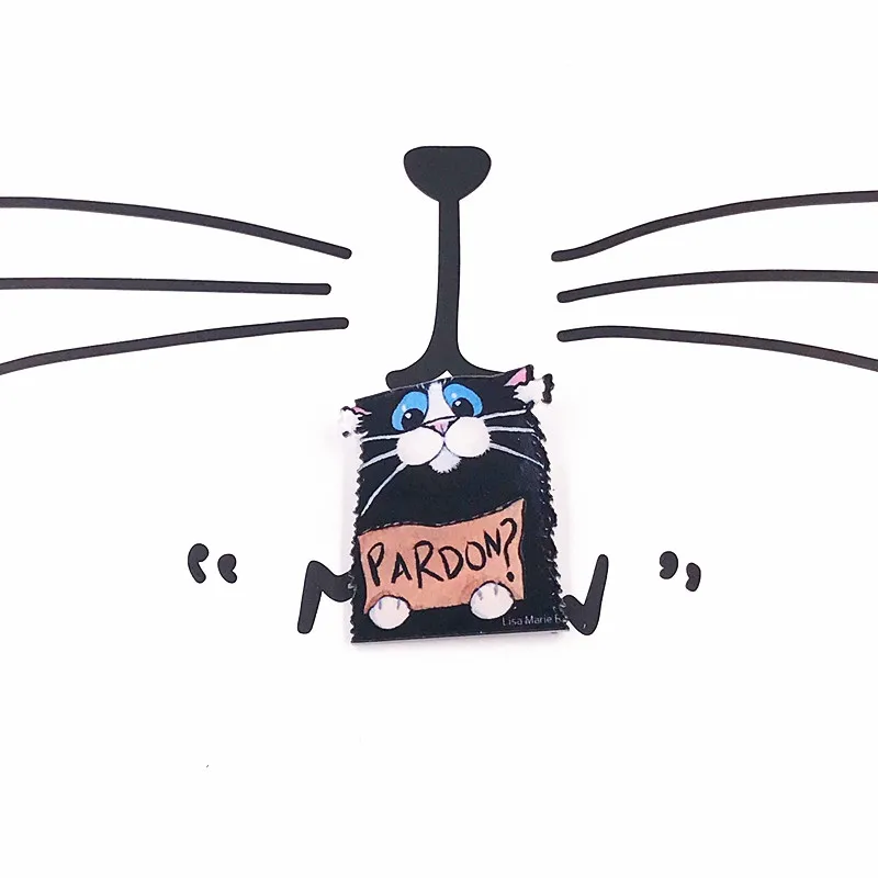 1Pcs Cartoon Cute Animal Character Badge Cat Dog Shaped Acrylic Badges Clothes Pin Icons Women On The Backpack Brooch Kids Gift |
