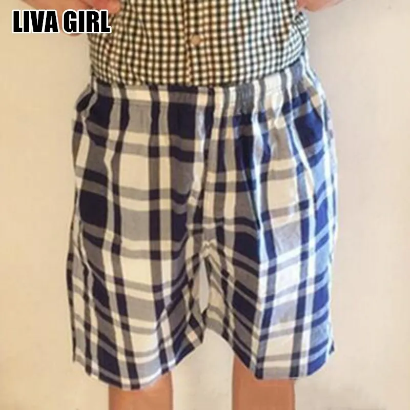 Летние повседневные шорты Liva Girl в шотландскую клетку с рисунком мягкие дышащие