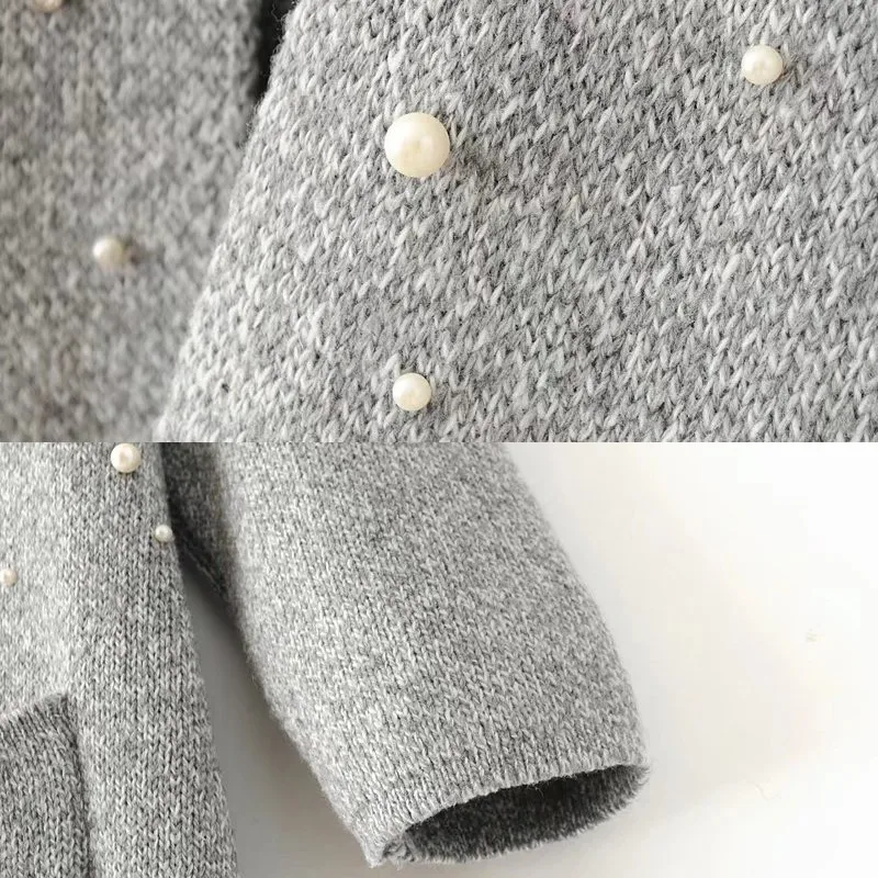 Beading Cardigan Women Knitted Sweater Warm Winter Tops Long Sleeve Casual Female Coat Kimono Loose Open Stitch New |