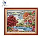 Joy Sunday красный клен родина штампованные наборы для вышивки крестом для вышивки наборы для рукоделия вышивка крестом домашний декор