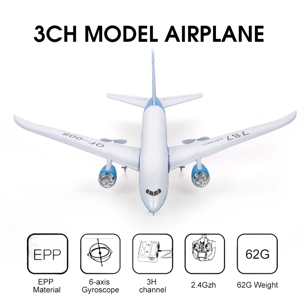 QF008-Boeing 787 550 мм размах крыльев 2 4 ГГц 3CH EPP RC самолет с фиксированным крылом RTF весы
