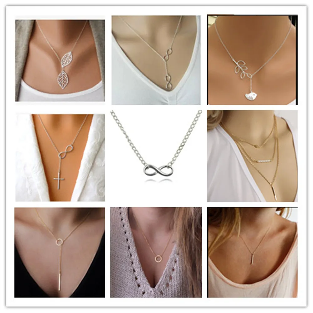 Оптовая продажа Love два листья кулон ожерелье-цепочка для женщин Bijoux (украшения