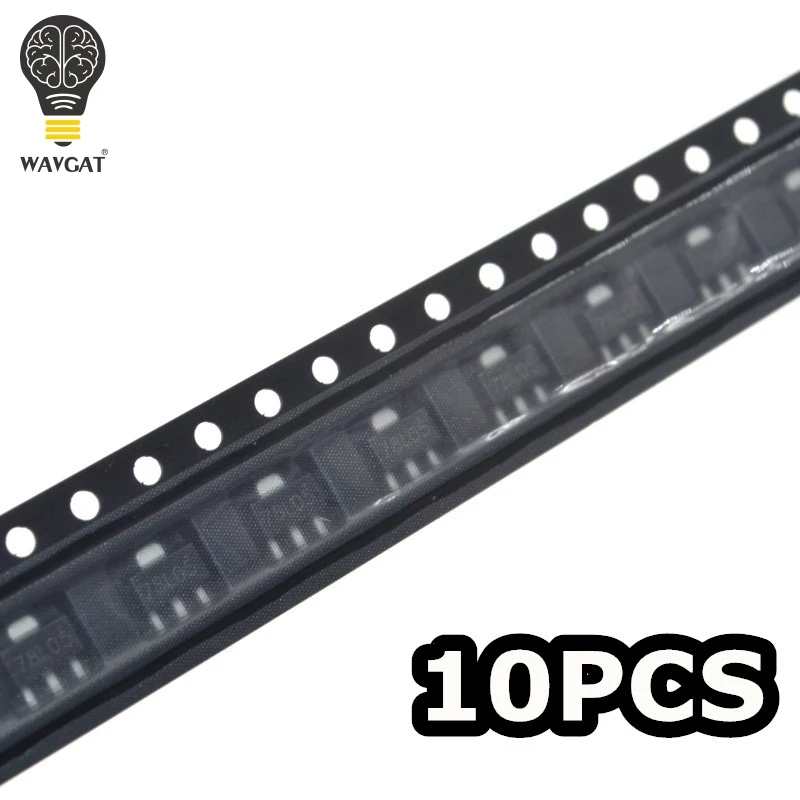 

WAVGAT 10PCS 78L05 5V SOT-89 SMD three terminal voltage regulator voltage stabilizer Good quality and ROHS