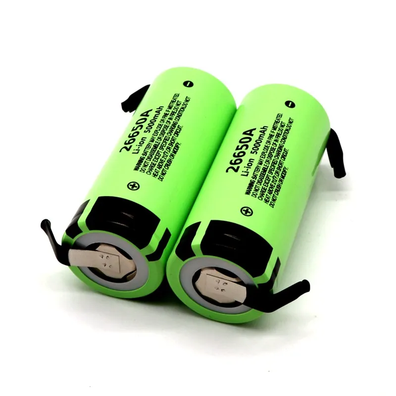 10 шт. аккумулятор для Panasonic 26650A 3,7 V 5000mAh высокой емкости 26650 литий-ионные аккумуляторы+ никель DIY