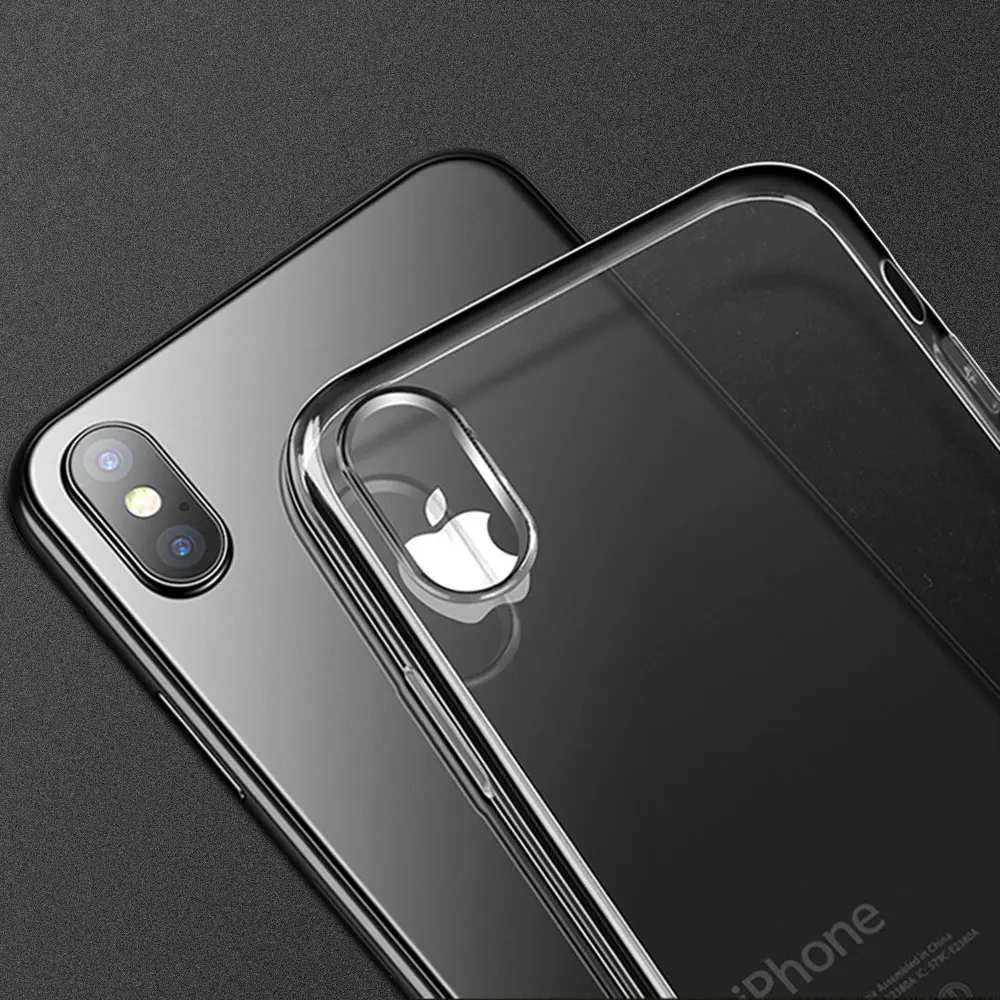 Ультратонкий Мягкий Прозрачный чехол из ТПУ для телефона iPhone X 7 8 7plus 8plus 6 6s plus