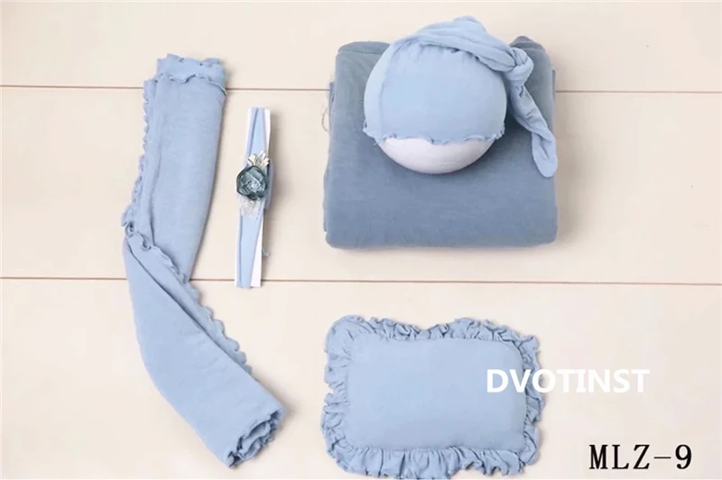 Dvotinst/реквизит для новорожденных; повязка на голову с цветочным рисунком+ шапка+ позирующая подушка+ накидка+ одеяло; комплект из 5 предметов; аксессуары для фотосессии