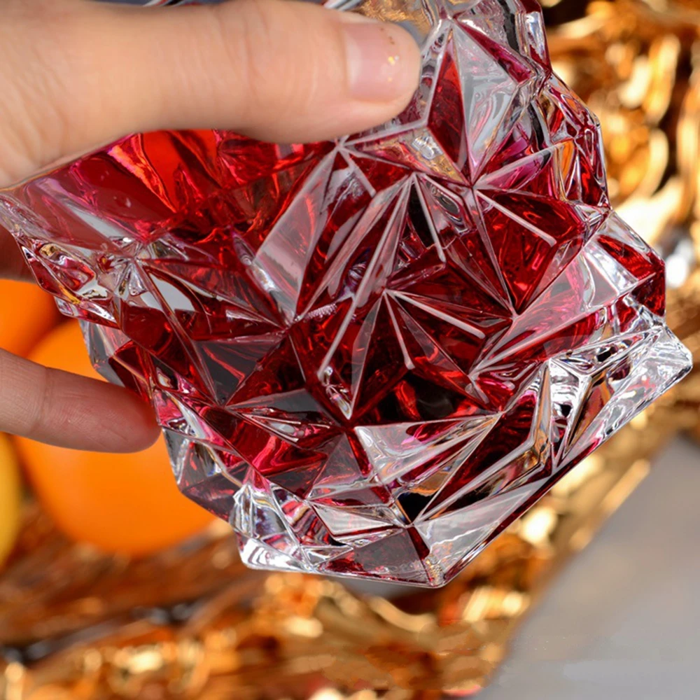 2 шт./компл. квадратная Хрустальная стеклянная чашка для виски домашнего бара