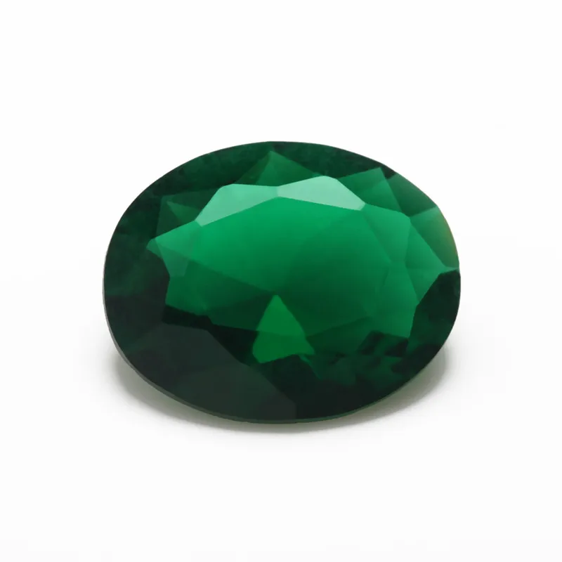 50 шт 2x3-13x18mm овальной формы Свободно сидящий стеклянный камень розовый красный цвет синий зеленый белый - Цвет: Green