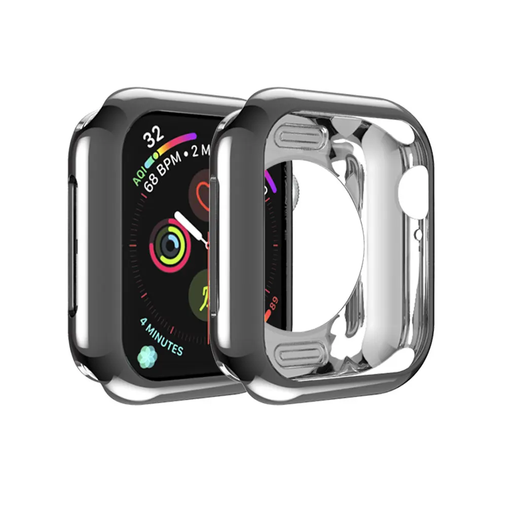 Чехол для Apple watch 4 5 Чехол 44 мм 40 мм iwatch чехол серия 4 покрытый ТПУ защитный чехол гибкий силиконовый защитный чехол