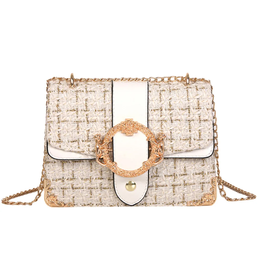 Белый Sac основной femme кожаный настоящий кожаный плед Женская мода Простой Досуг Chian одного плеча сумки-мессенджеры#15 - Цвет: Белый