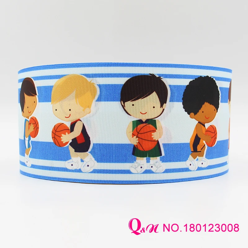 

Q&N ribbon 16mm 22mm 25mm 38mm 50mm 75mm sports printed grosgrain ribbon webbing 50yards/roll for hair tie free shipping