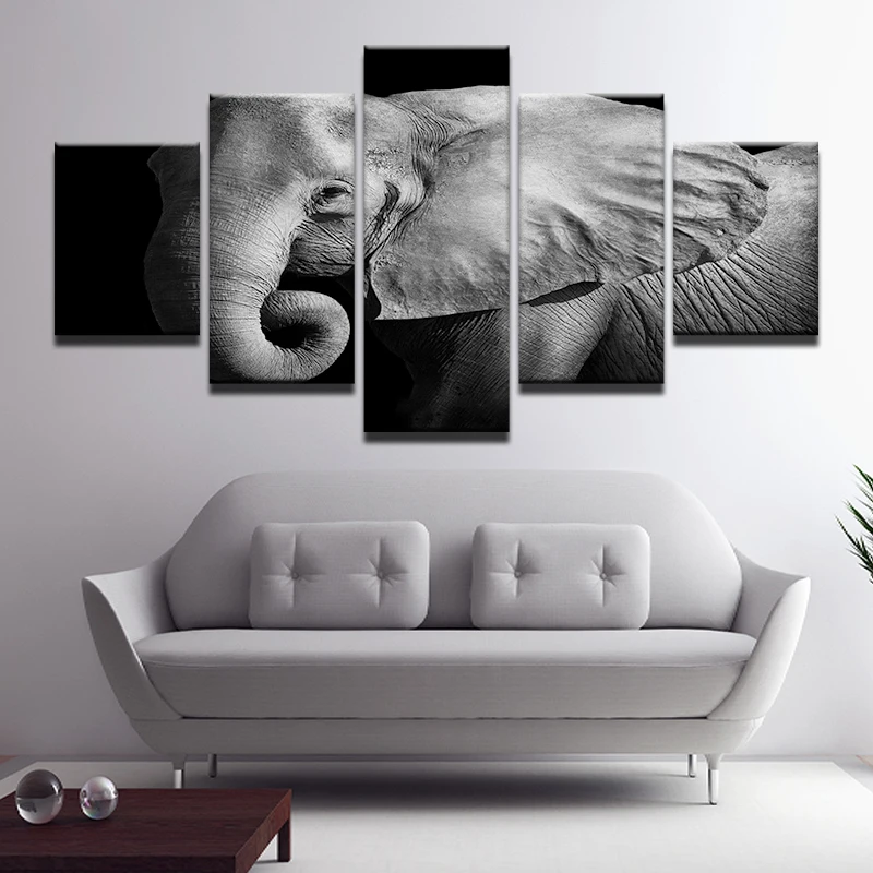 Художественный HD Печатный пейзаж Африканские слоны Модульная картина