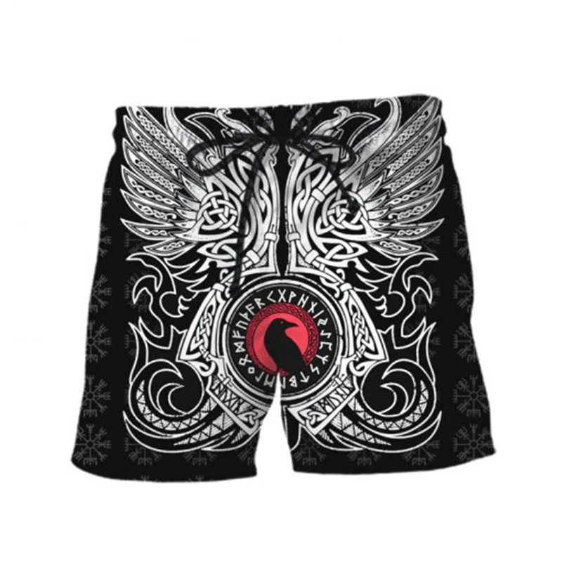 2019 новые модные мужские пляжные шорты для будущих мам Viking татуировки Объёмный