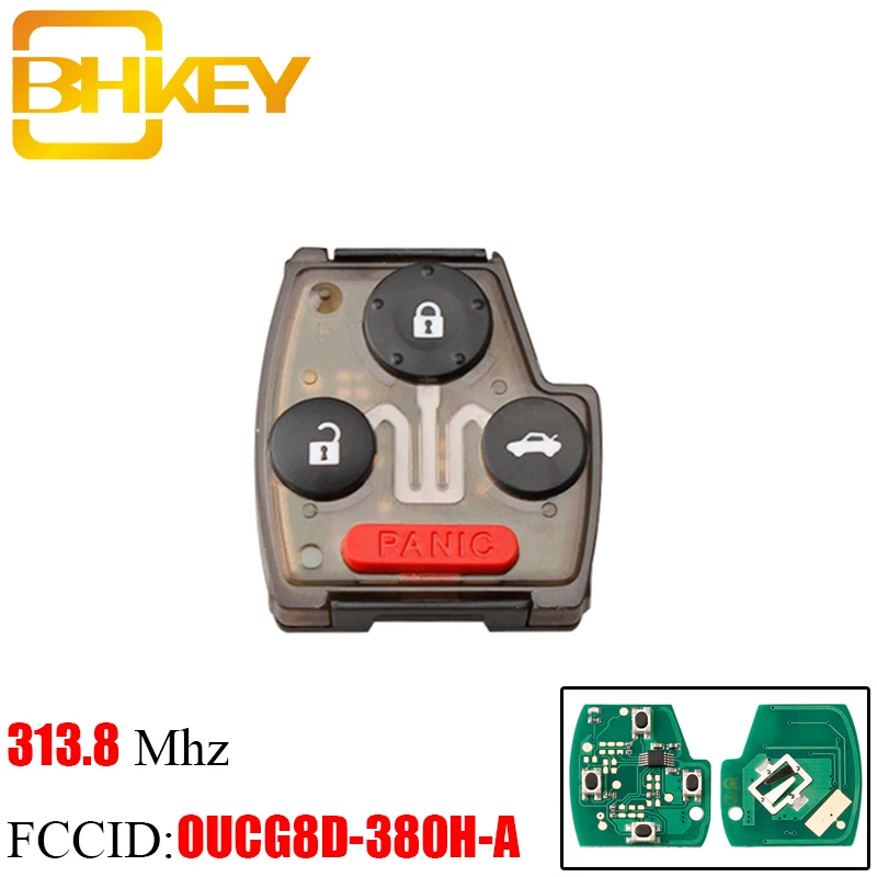 BHKEY 3 + 1 кнопка дистанционного ключа внутренняя сборка ядра для Honda Accord CR V HR Fit City Jazz