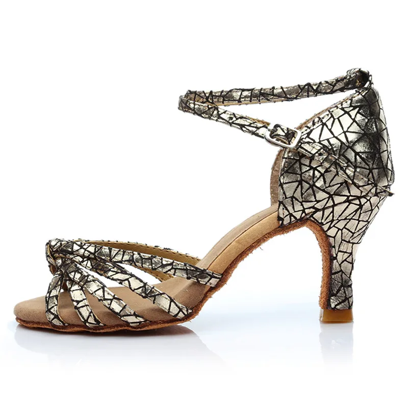 Silver 7cm Heel Танцевальные туфли Sun Lisa/классические женские туфли для танцев на высоком каблуке для сальсы, танго, бальных танцев - Цвет: Silver 7cm Heel