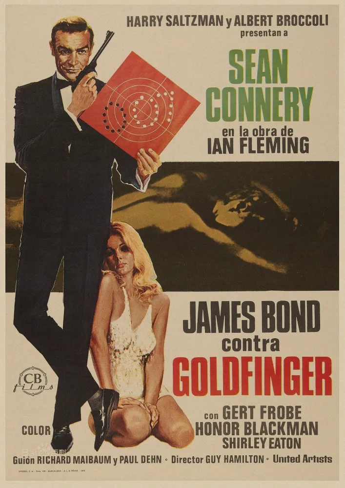 1 007 James Bond фильм плакат крафт-бумага стена коричневый ВИНТАЖНЫЙ ПЛАКАТ Бар Кафе гостиная плакаты обои домашний Декор подарок A3 - Цвет: 1