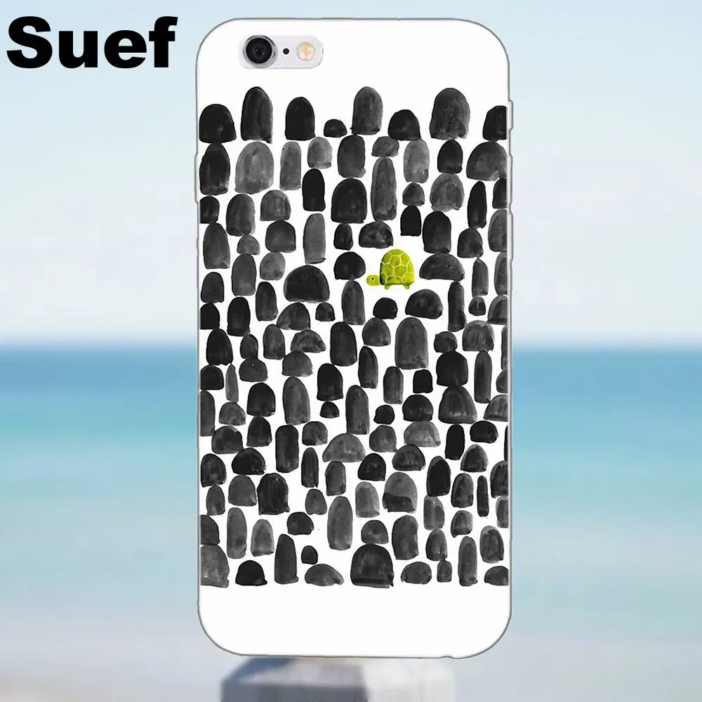 Suef мягкий TPU телефон для iPhone 4 4S 5 5S 5C SE 6 6S 7 8 Plus X Samsung Galaxy A3 A5 J1 J3 J5 J7 2016 2017 черепаха в