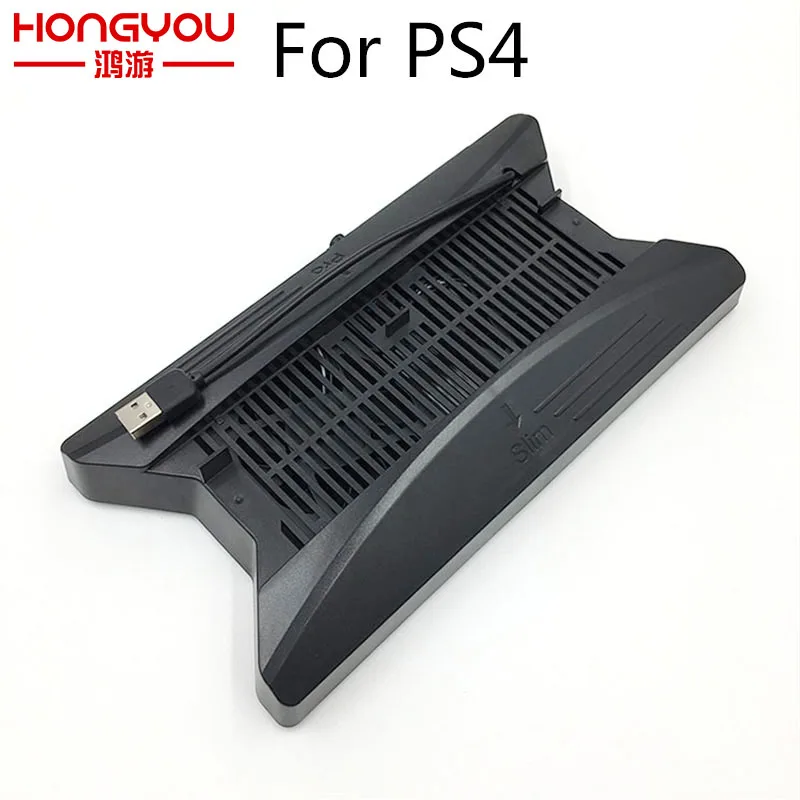 Вертикальная подставка для PS4 Slim с 2 вентиляторами охлаждения зарядная станция