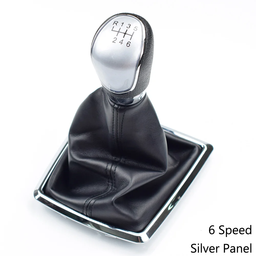 Silver-6Speed-One 5, 6 Скорость Шестерни ручка переключения Shifter Пылезащитная крышка ручки для Fiesta Focus2 MK2 Kuga C- max для Mondeo - Название цвета: Silver-6Speed-One
