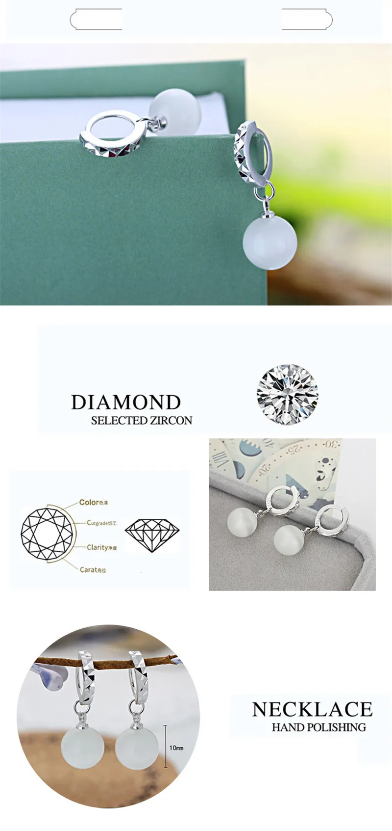 Новые Модные Изящные милые серьги женские с имитацией серебряной звезды опал