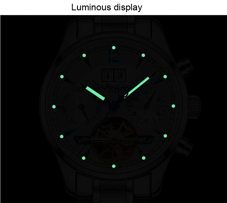 Автоматические самоходные мужские часы люксовый бренд Tourbillon механические часы Повседневная одежда Водонепроницаемые спортивные швейцарские часы