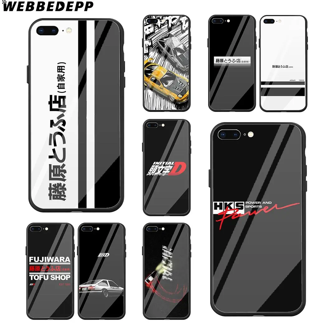 WEBBEDEPP INITIAL D AE86 чехол из закаленного стекла для телефона для Apple iPhone Xr Xs Max X или 10 8 7 6 6S Plus 5 5S SE 7Plus