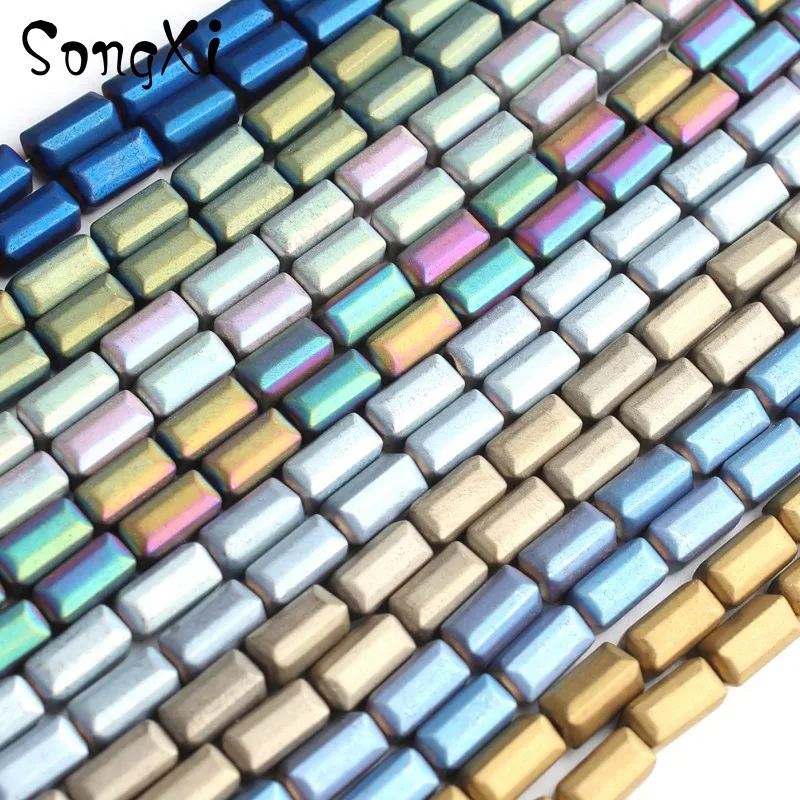 Бусины-разделители в форме колонны 4*8 мм из гематита | Украшения и аксессуары