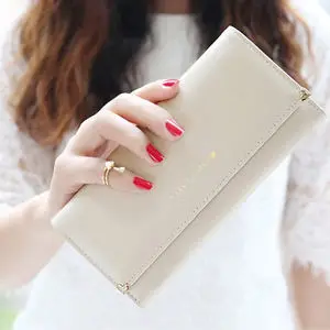 Новинка, Модный женский длинный кошелек из искусственной кожи, однотонная Сумочка, клатч, держатель для карт, подарки - Цвет: Хаки