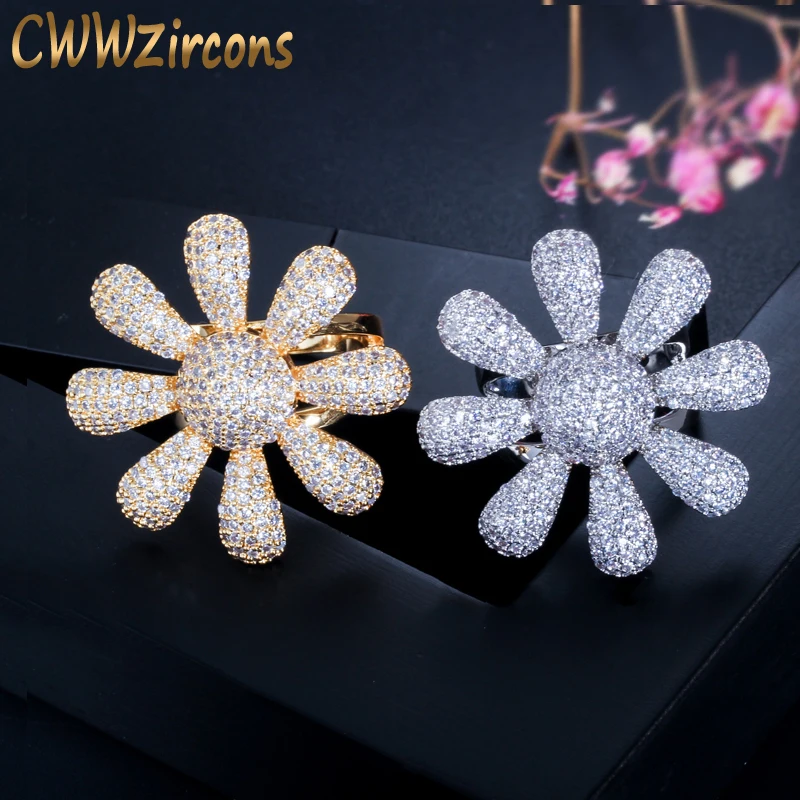 CWWZircons Цветущий цветок Дубай золотой цвет африканский кубический цирконий