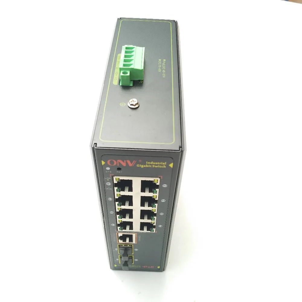 ONV промышленный управляемый коммутатор PoE с 8 портами PoE 10/100/1000M поддерживает IEEE 802.3af и 802.3at gigabit SFPONV-IPS33108PFM