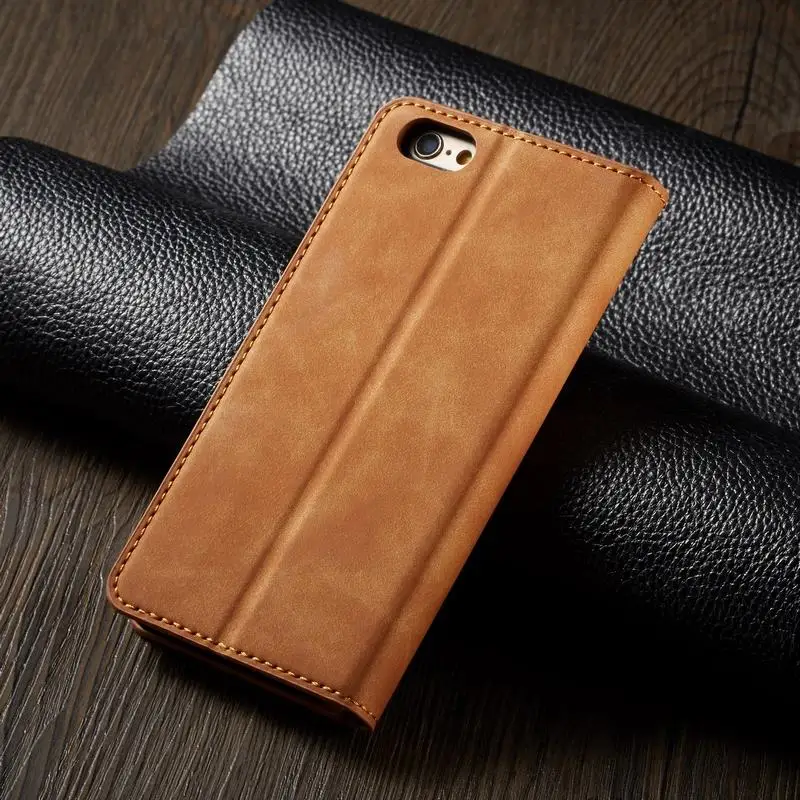 Магнитный кожаный бумажник чехол для iphone 6 S 7 8 Plus XS Max XR слот карт откидная крышка X